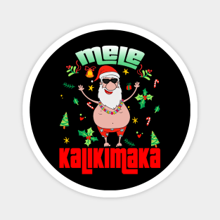 Mele Kalikimaka Christmas Santa Shaka Hawaii Magnet